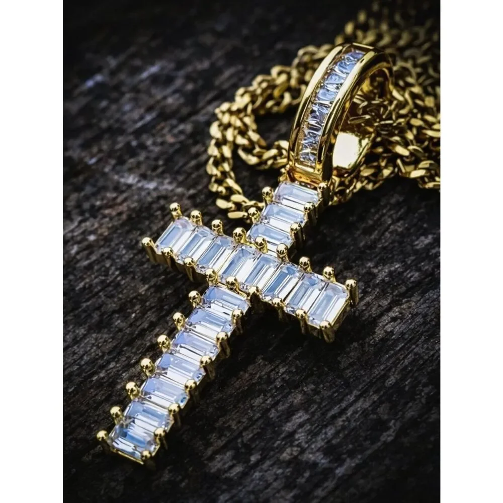 Baguette Cross Necklace